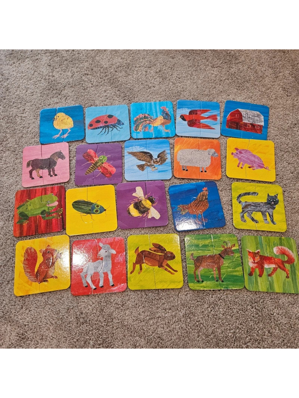World of Eric Carle Animal 2-Piece Matching Puzzles Set 40 Pieces